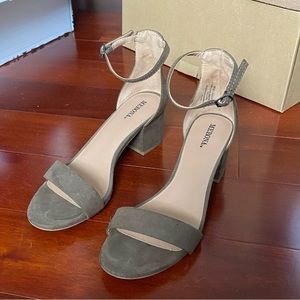 Block Heel Sandals with Ankle Strap